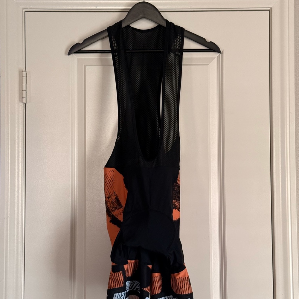 Black and Orange Cycling Bib Shorts